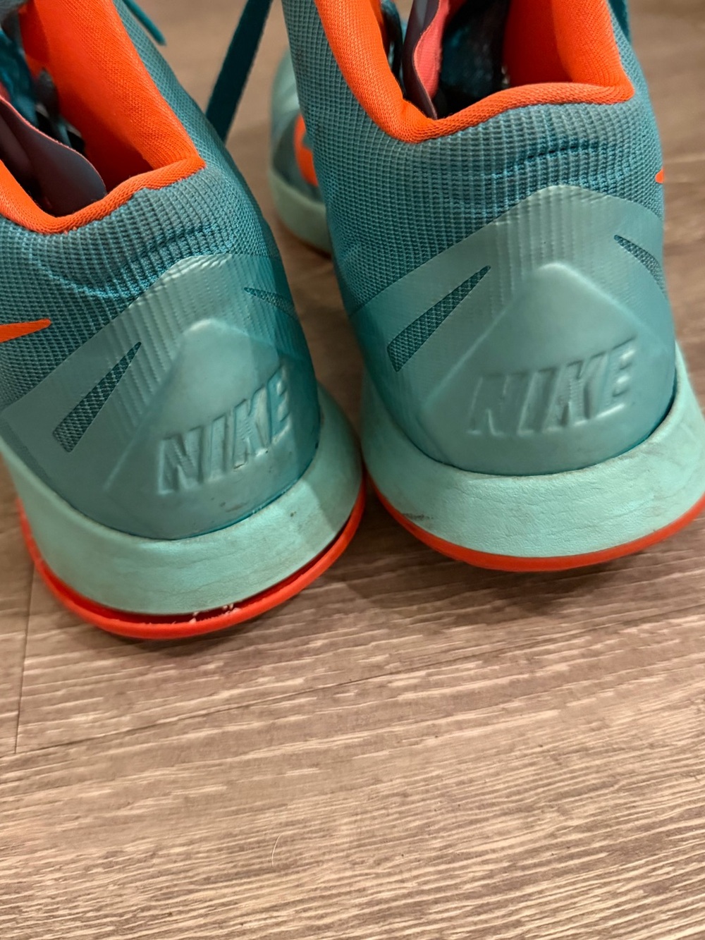 Nike Zoom Hyperfuse Basketball Shoes Teal Orange High Top Sneakers Mens 11.5 - Picture 2 of 8